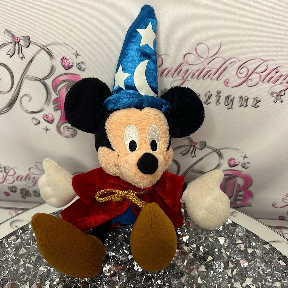 Disney Mickey Mouse plush sorcerer wizard hat mini stuffed animal plushie teddy